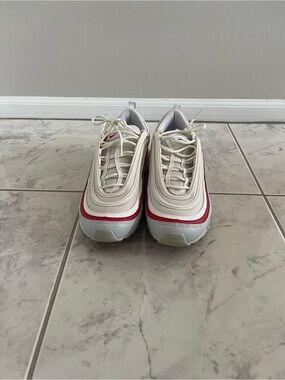 Nike Kids Cream and Red Lace-Up Sneakers